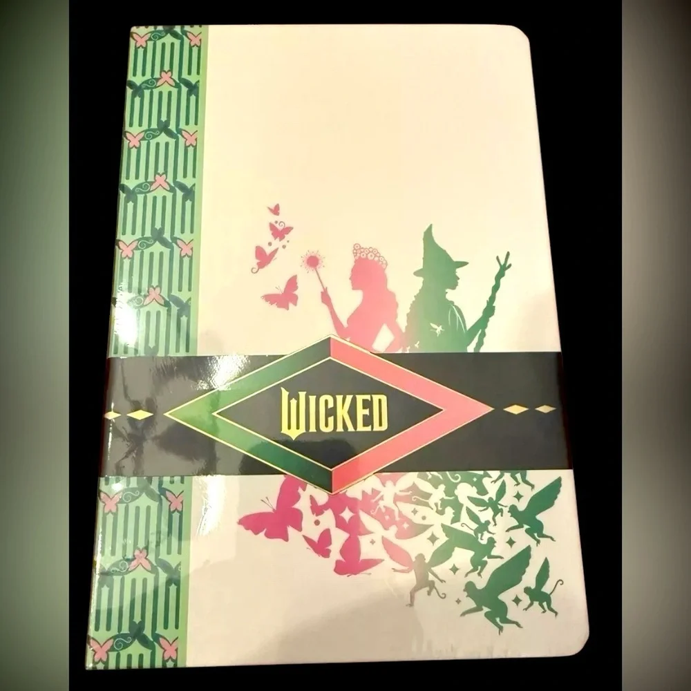 3/$13 Wicked Themed Journal with Green and Pink Design.
